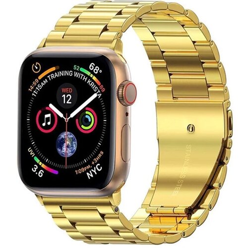 Металлический ремешок для Apple Watch 42/44/45/49 mm, Series 1 - 8, SE, Ultra, Gold ремешок металлический из нержавеющей стали для умных смарт часов apple watch 42 44 45 49 mm series 1 9 блочный серебристо белый