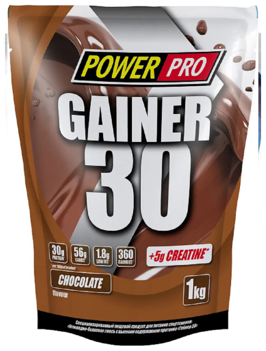 Гейнер Power Pro Gainer 30 (1000 г), шоколад