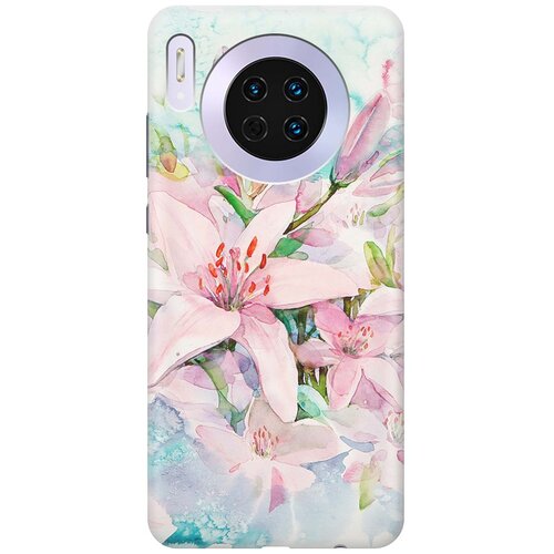 фото Re:paчехол - накладка artcolor для huawei mate 30 с принтом "нежные розовые цветы"