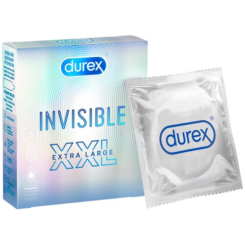 презервативы invisible xxl 12шт Презервативы Durex Invisible XXL Extra Large, 3 шт.