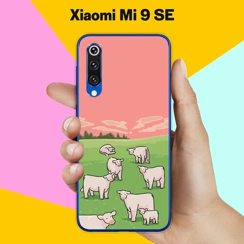 Силиконовый чехол на Xiaomi Mi 9 SE Овечки / для Сяоми Ми 9 СЕ чехол книжка на xiaomi mi 9 se сяоми ми 9 се с 3d принтом amazing callas золотистый