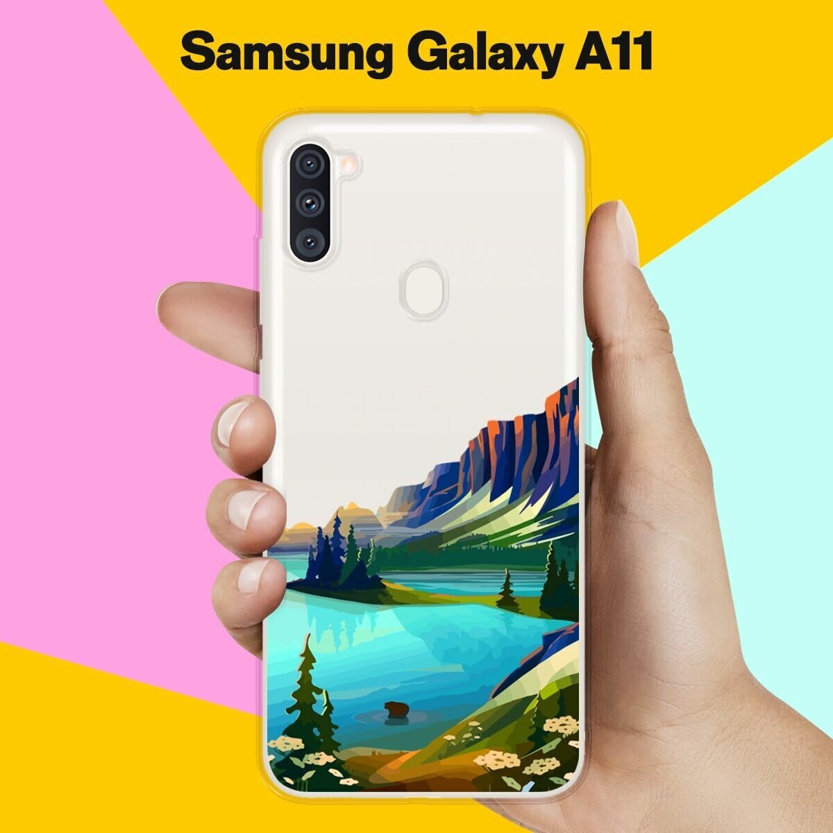 Силиконовый чехол на Samsung Galaxy A11 Озеро и горы / для Самсунг Галакси А11