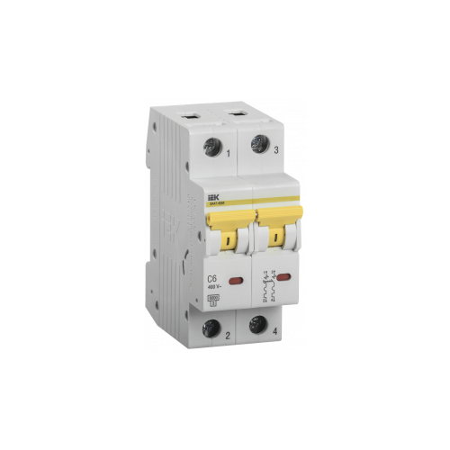 Выключатель автоматический модульный 2п C 6А 6кА ВА47-60M MVA31-2-006-C IEK (3шт.)
