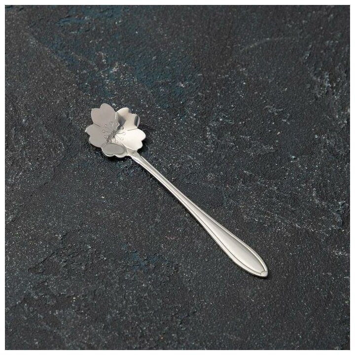 Ложка десертная Magistro "Цветок", 12,5 см, цвет серебро