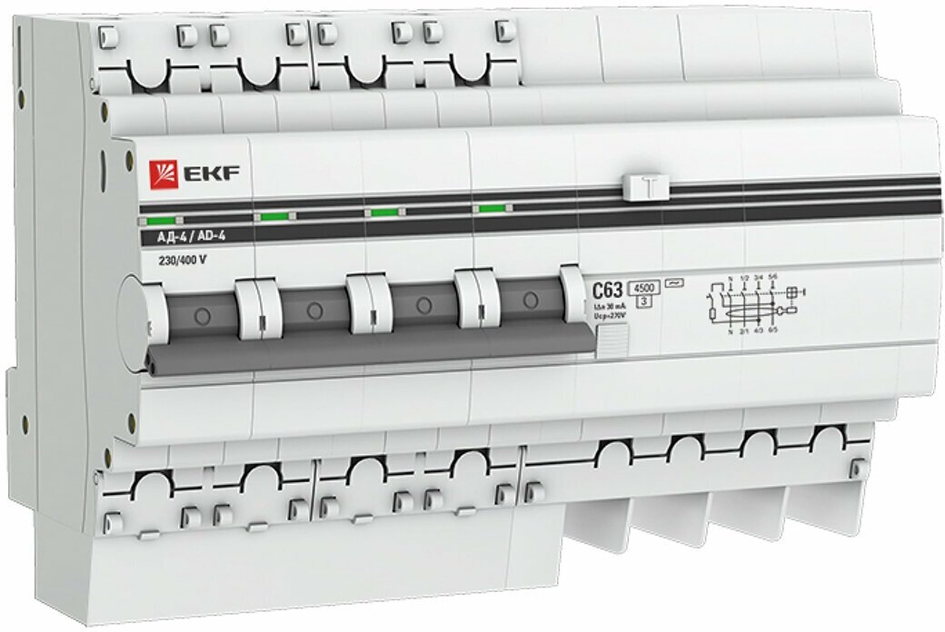 Выключатель автоматический дифференциальный АД-32 4п 32А 30мА PROxima