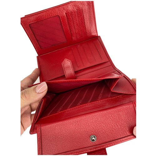 фото Складной кошелек с сеткой и монетницей grande (красный)