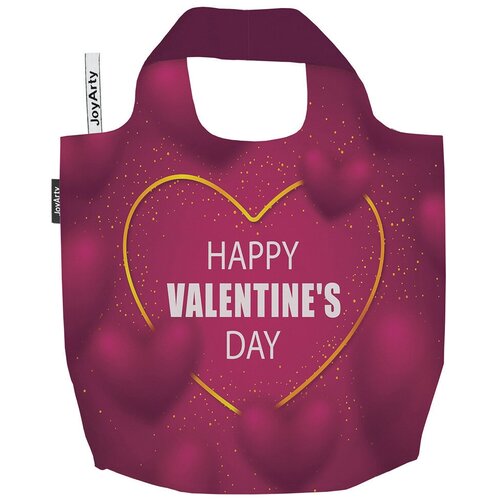 фото Сумка авоська joyarty "happy valentine's day" 46x65x7 см