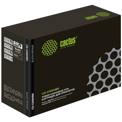 Картридж Cactus CS-C056HBK совместимый (Canon 056HBK - 3008C002) черный 21000 стр картридж cactus cs c056hbk совместимый canon 056hbk 3008c002 черный 21000 стр