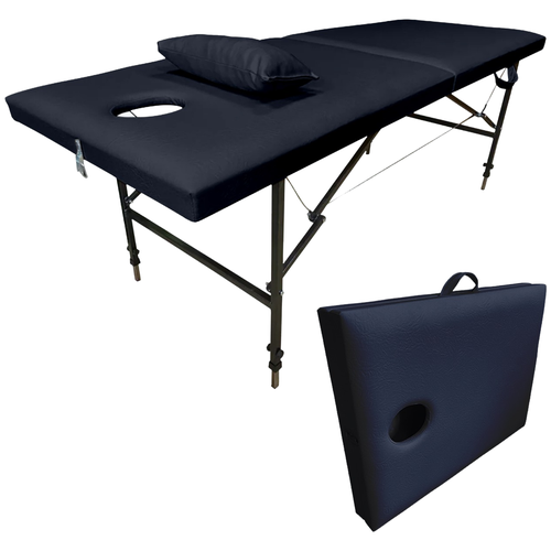 Массажный стол складной 180х60 см и Регулировкой высоты Черный Fabric-stol