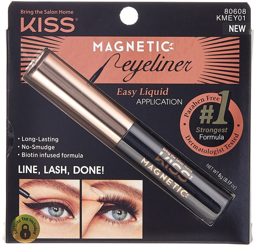 KISS Магнитная жидкая подводка для ресниц Black / Magnetic Eyeliner, 1 шт. KMEY01