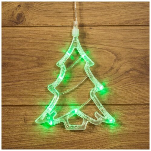 Лампочки NEON-NIGHT Фигура светодиодная Елочка на присоске с подвесом, цвет зеленый