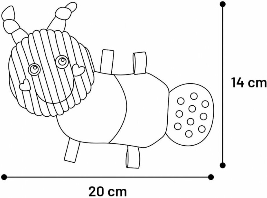 Flamingo Игрушка из полиэстера с погремушкой для щенков Гусеница Pippo, 20x14 см - фото №7