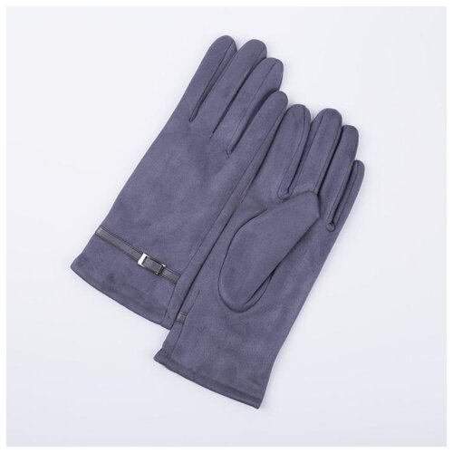 фото Перчатки жен безразмер, 24*2*8, замша, полоса/пряжка, с утепл, серый 5161948 сима-ленд