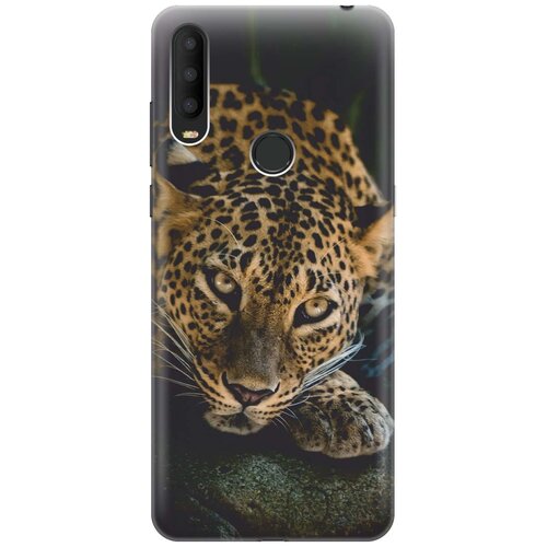 фото Cиликоновый чехол на alcatel 3x (2019) / алкател 3х 2019 с принтом "загадочный леопард" gosso