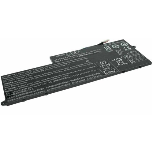 Аккумуляторная батарея для ноутбука Acer Aspire E3-112 11.4V 2640mAh 30Wh AC13C34 аккумулятор для ноутбука acer aspire e3 111 aspire e3 112 aspire e3 112m и др ac13c34 11 4 в 2200 мач