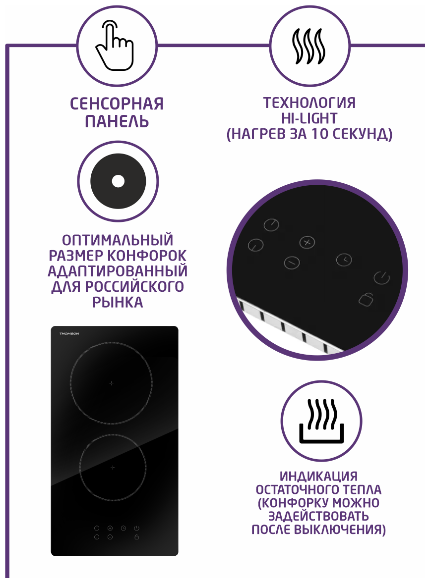 Варочная поверхность Thomson HC20-2N01 - фотография № 2