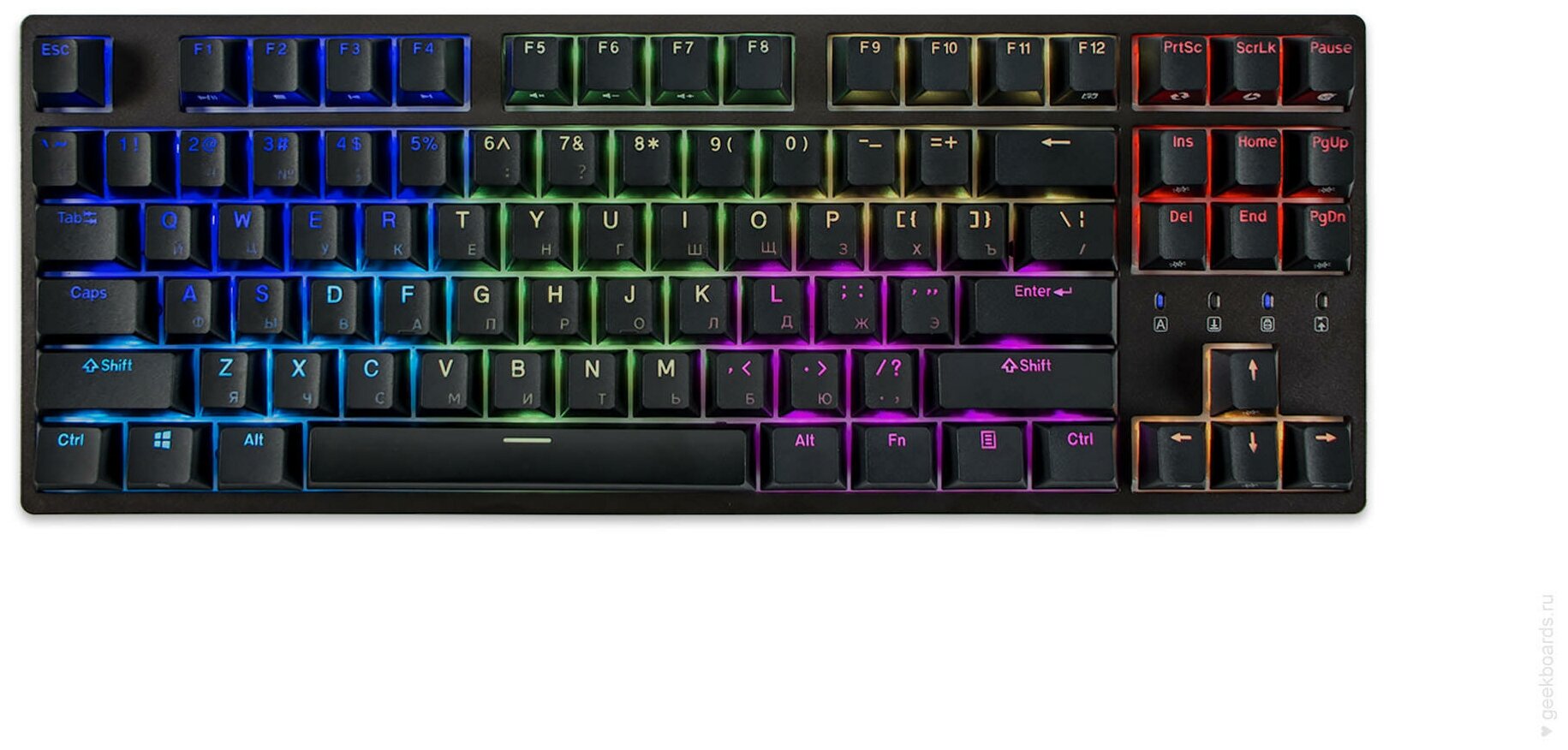 Игровая механическая клавиатура Durgod Taurus K320 Nebula RGB переключатели Cherry MX RGB Silent Red английская раскладка