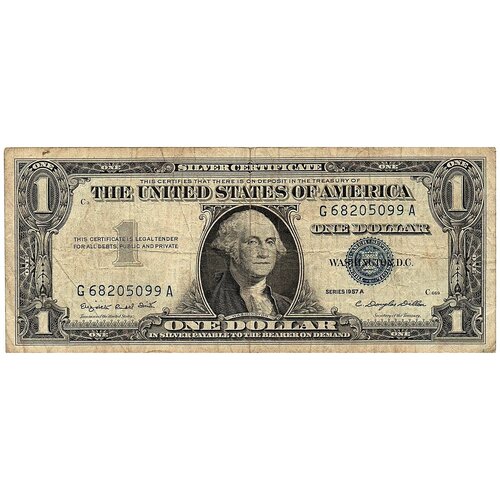 Доллар 1957 г. США 68205099 банкнота номиналом 1 доллар 1969 года сша