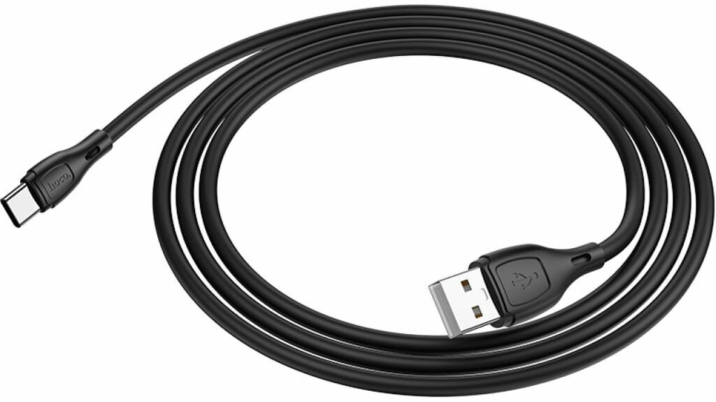 Кабель зарядки и синхронизации данных USB HOCO X61 Ultimate silicone для Type-C, 3.0 A, длина 1.0 м, черный, 6931474747846