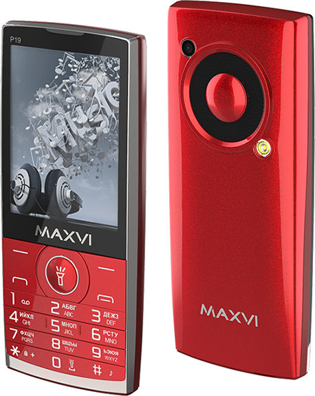 Телефон MAXVI P19, 2 SIM, винно-красный