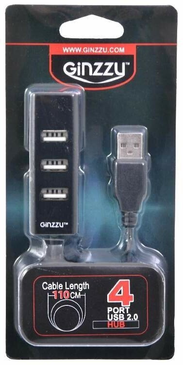 USB-концентратор Ginzzu GR-474UB разъемов: 4