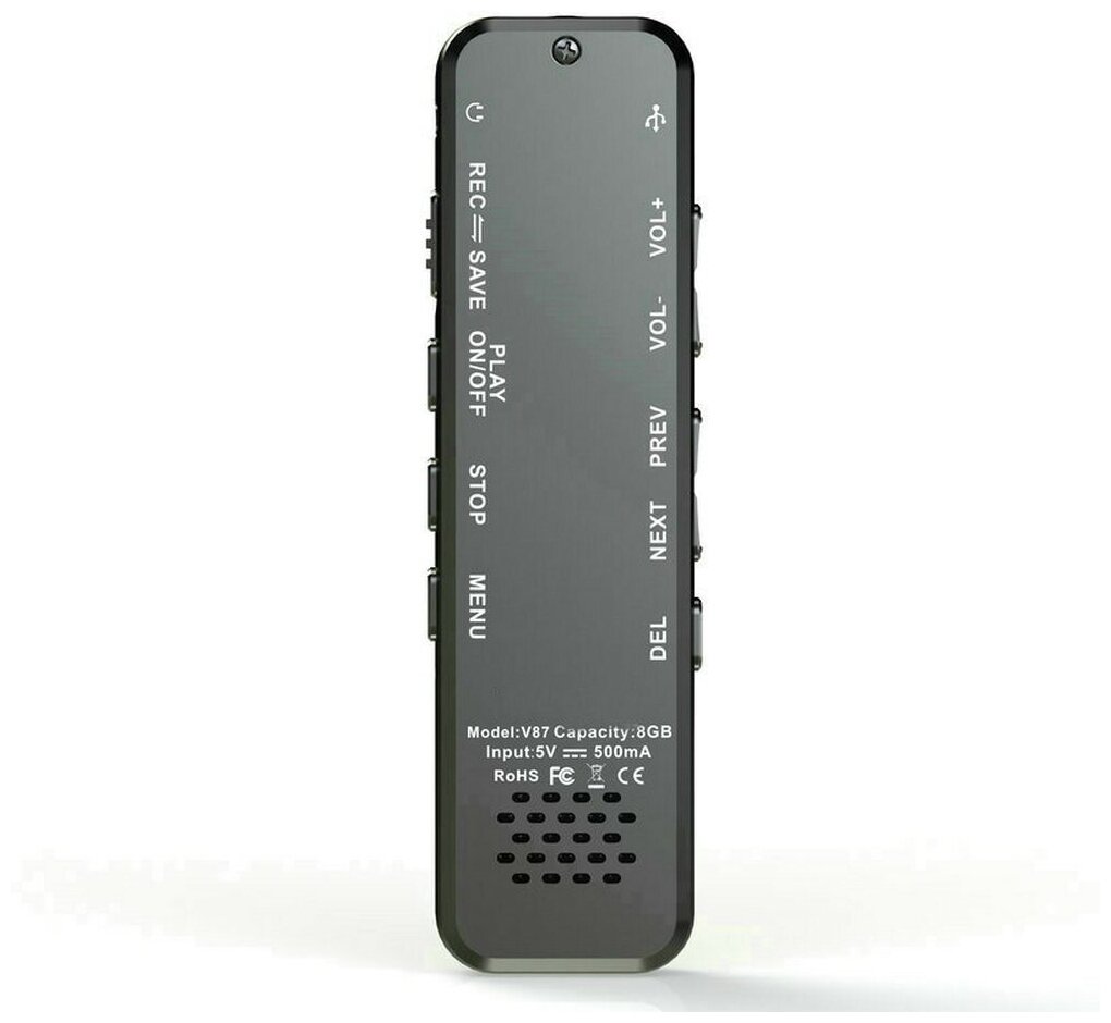Цифровой профессиональный диктофон с дисплеем и 8 gb встроенной памяти