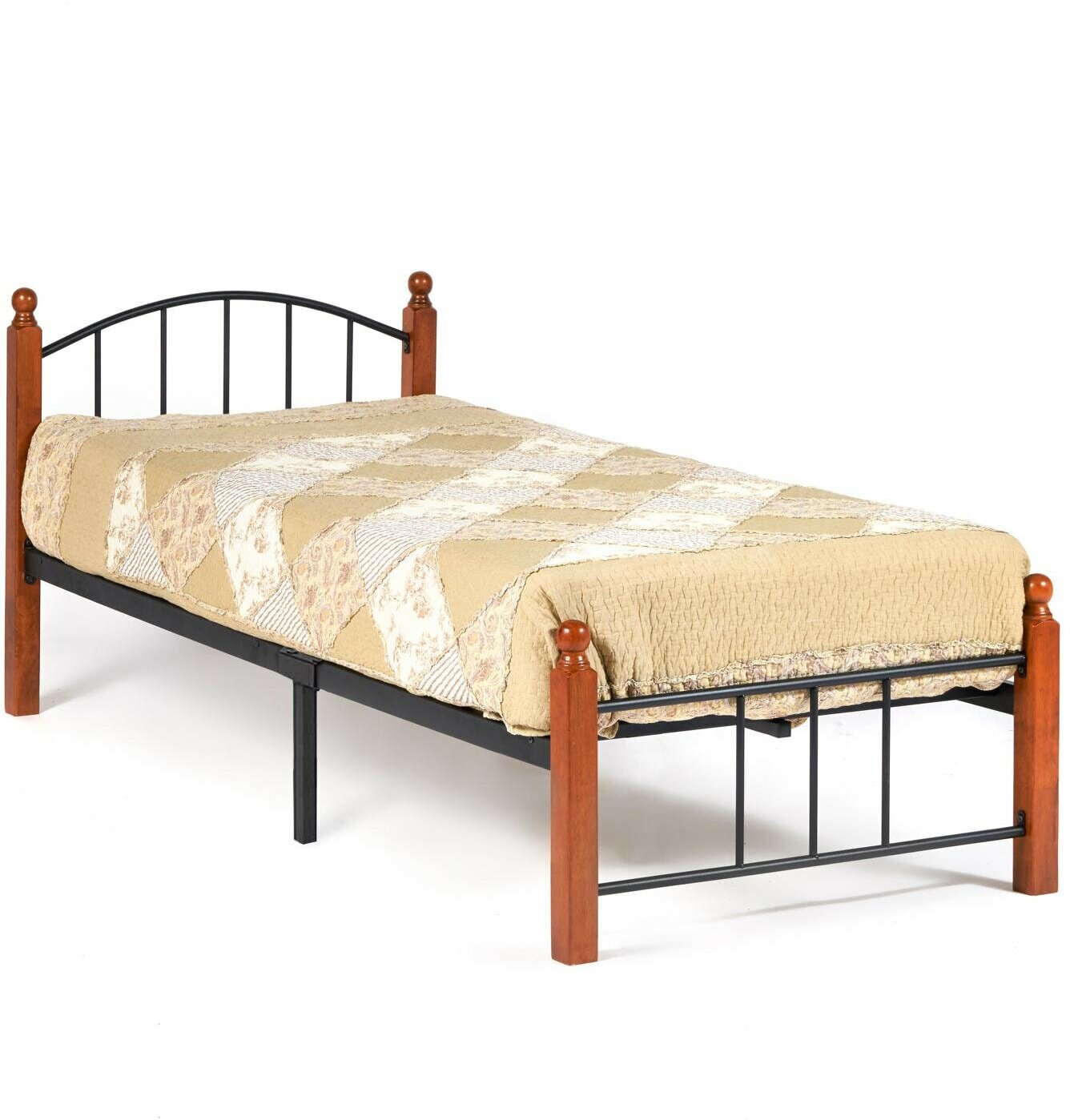 Кровать TetChair AT-915 односпальная, спальное место (ДхШ): 200х90 см, цвет: коричневый/черный