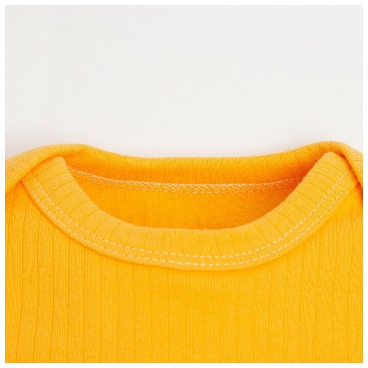 Комплект одежды Крошка Я для мальчиков, брюки и боди и шапка, повседневный стиль, размер 56, оранжевый, серый - фотография № 2