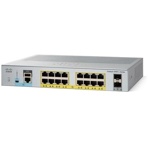 Коммутатор (свитч) Cisco (C1000-16P-2G-L) коммутатор huawei s3700 28tp ei ac 02352344 24 ethernet 10 100 ports 2 gig sfp and 2 dual purpose 10 100 1000 or sfp ac 110 220v