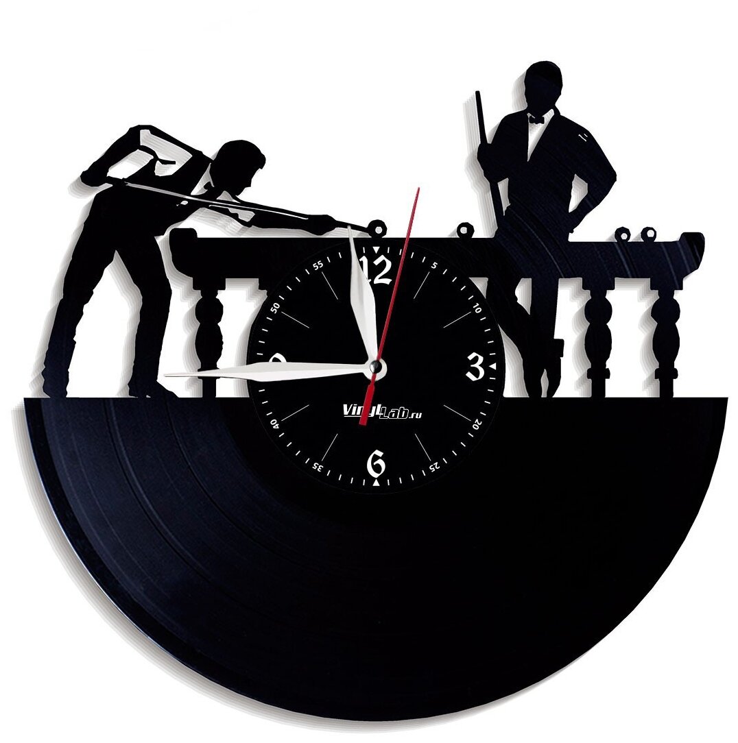 Часы из виниловой пластинки (c) VinylLab Бильярд