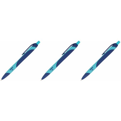 Ручка шариковая автоматическая Attache Selection Sporty голубой корпус, синяя 0,5мм-3ШТ