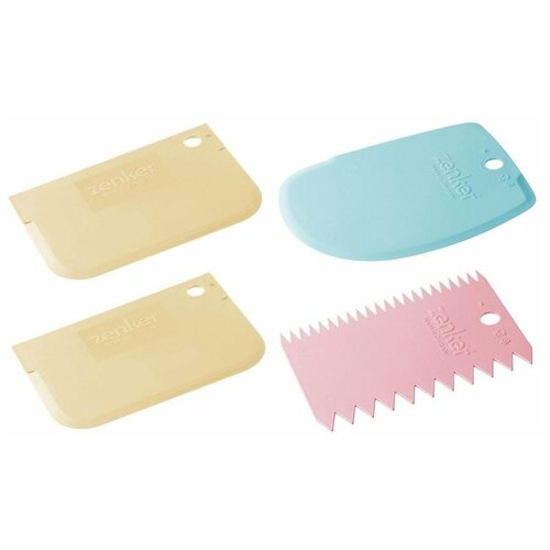 Zenker Набор скребков кондитерских, голубой/желтый/розовый