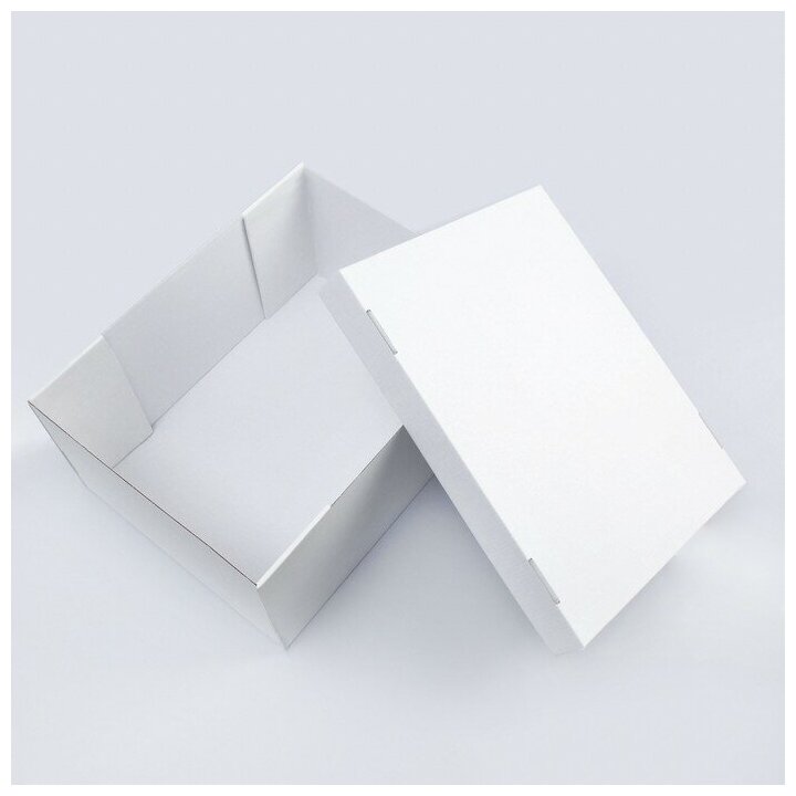 Коробка складная, крышка-дно 37 х 28 x 18 см, белая 7861927 - фотография № 3