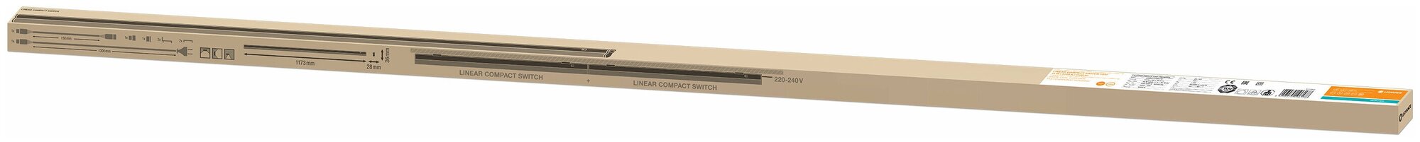 LN COMP SWITCH 1200 14W/4000K 1400lm 230V IP20 1173x28x36 - лин. LED св-к