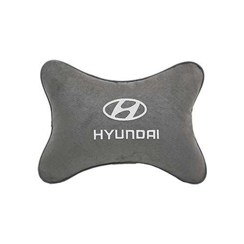 фото Подушка на подголовник алькантара l.grey (белая) hyundai vital technologies