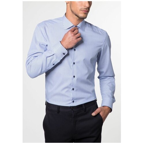 Рубашка Eterna 8992_16_f140_41 SLIM FIT с длинным рукавом Non Iron синий  