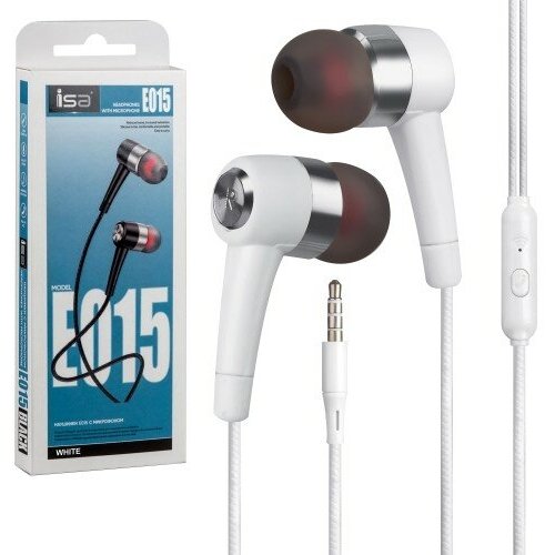 Наушники ISA E15 с микрофоном белые 30000₽
