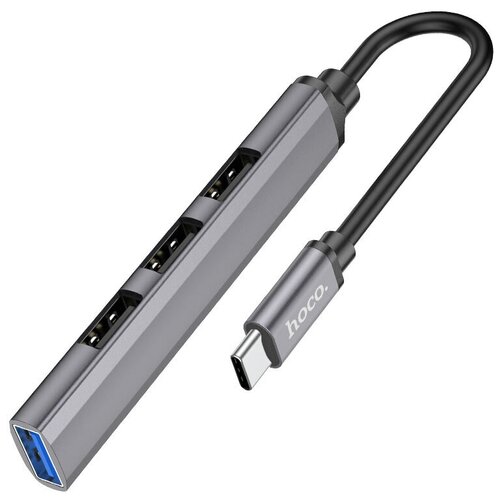 Хаб USB Hoco HB26 3хUSB 20 1xUSB 30 Grey 6931474765482 98000₽