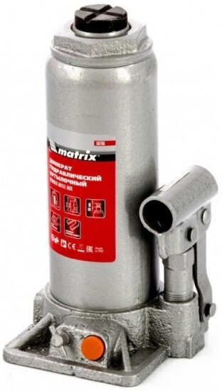 Домкрат гидравлический бутылочный Matrix 50766, 8 т, h подъема 230–457 мм