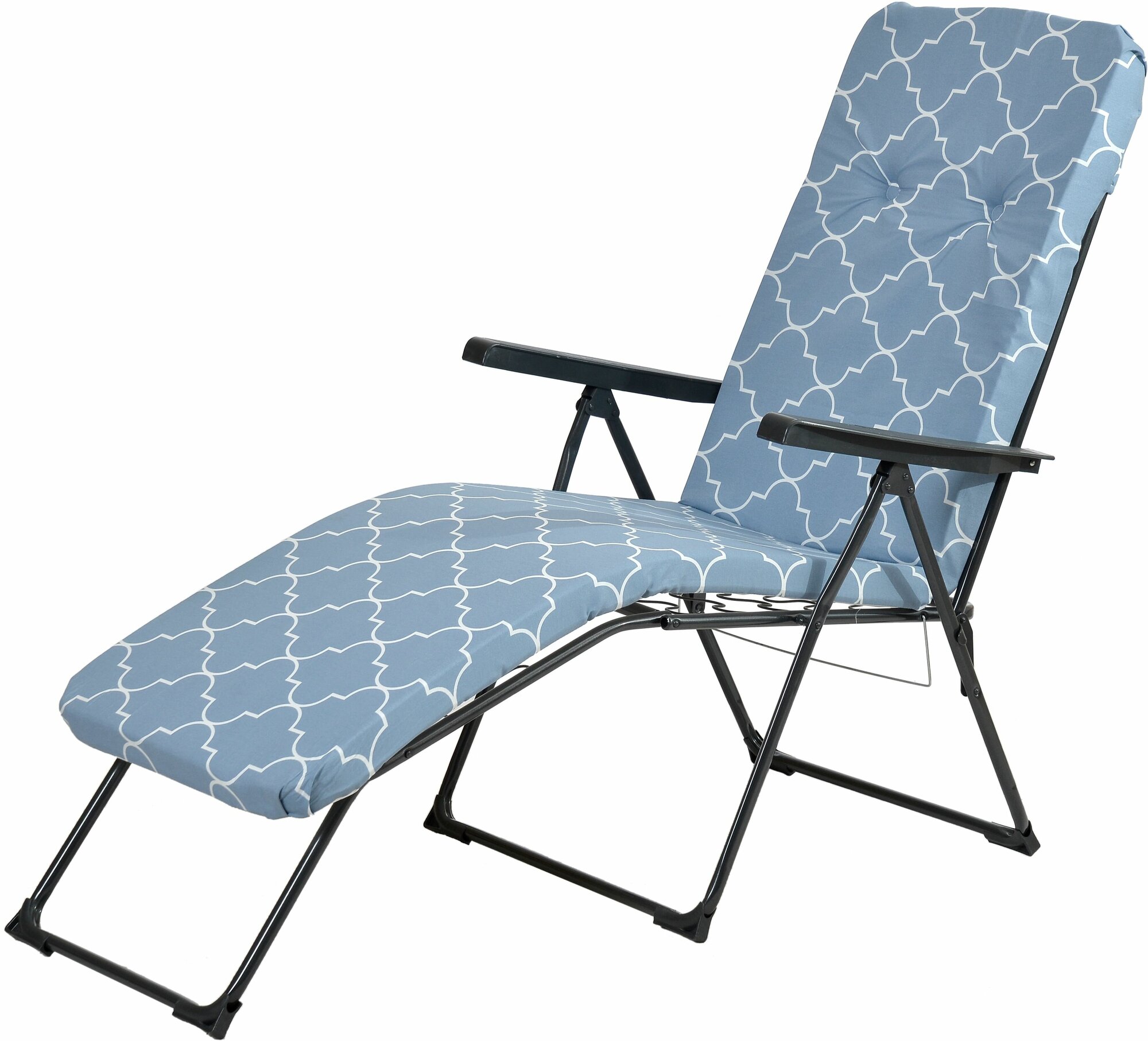 Кресло-шезлонг Лозанна 119х105х65 см сталь/полиэстер синий/серый