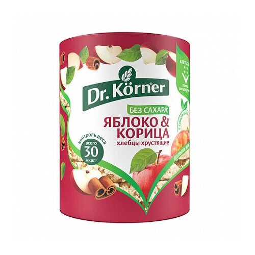 Dr. Korner Хлебцы хрустящие "Злаковый коктейль", яблочный с корицей 90 г