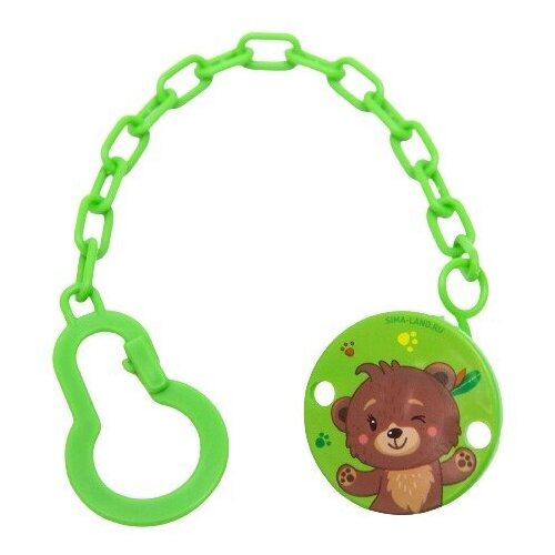 фото Держатель для пустышки «мамы и малыши: мишка», на цепочке, на цепочке mum&baby