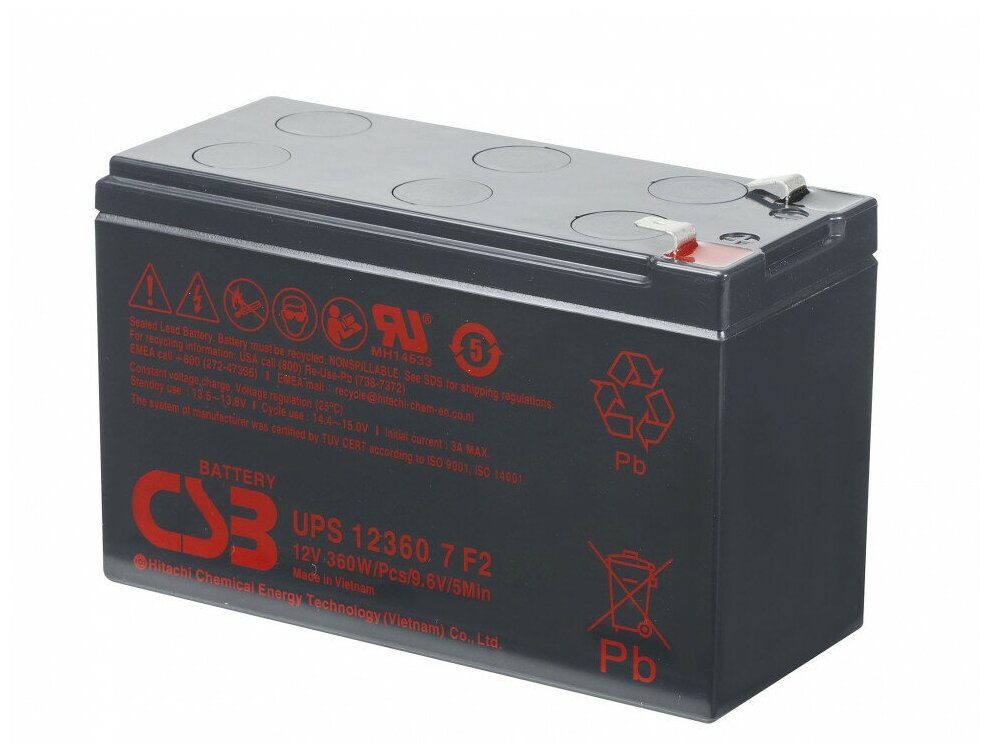 Аккумуляторная батарея для ИБП Csb UPS123607 12V 7,5Ah