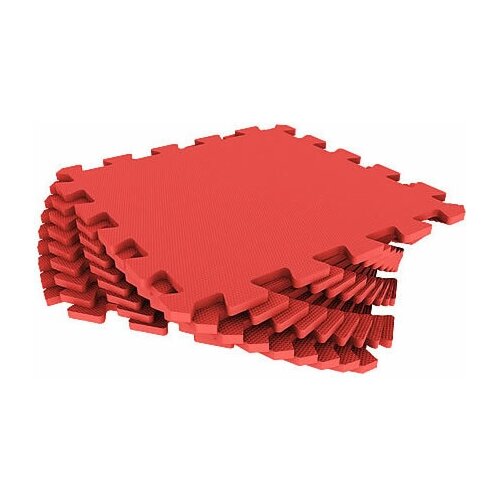 Набор мягких плиток (коврик-пазл) 33х33x0.9 см красный