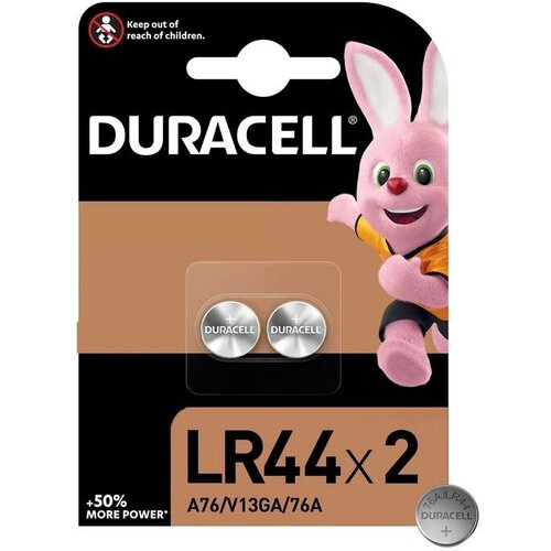 Батарейка алкалиновая Duracell, LR44 (А76, KA76, V13GA)-2BL, 1.5В, блистер, 2 шт. батарейки duracell lr44 1 5в 2 шт