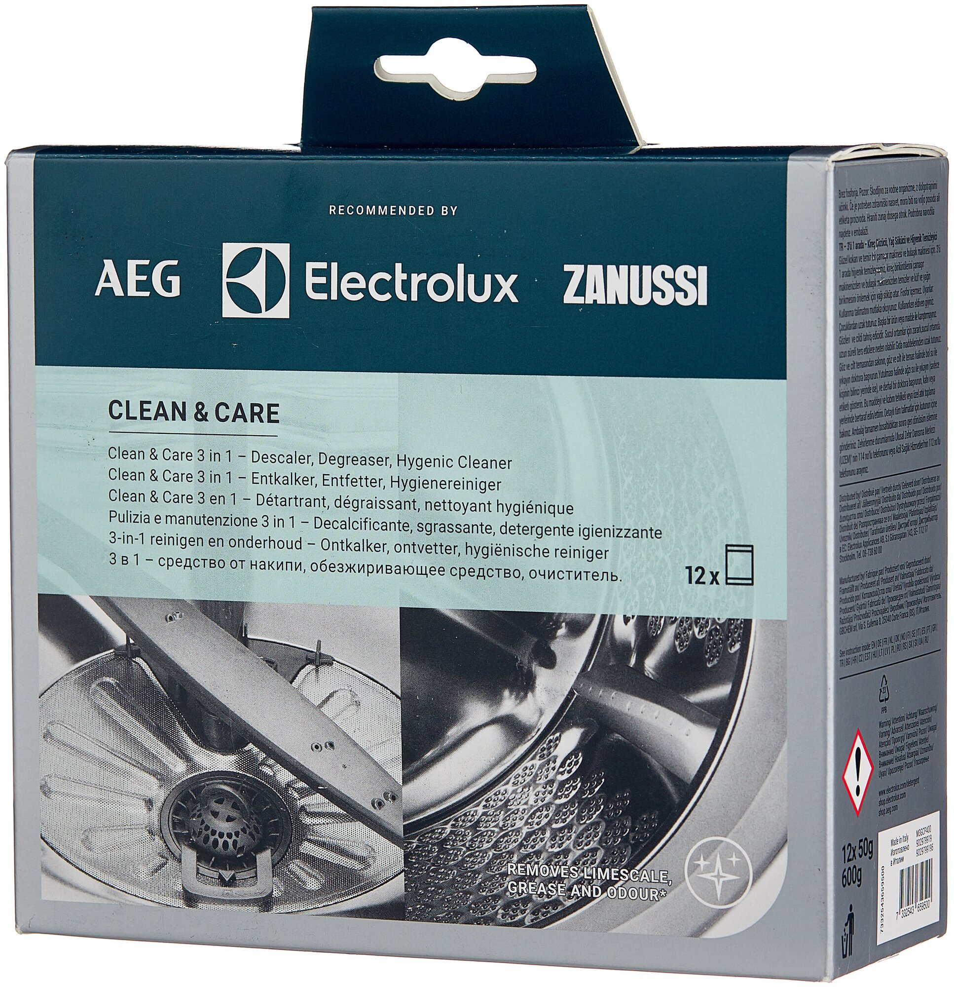 Чистящее средство Electrolux Clean&Care 3 в 1, M3GCP400, 12 пакетиков по 50 г
