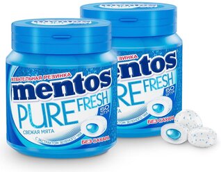 Жевательная резинка MENTOS Pure fresh Свежая мята (2 шт. x 100 г)