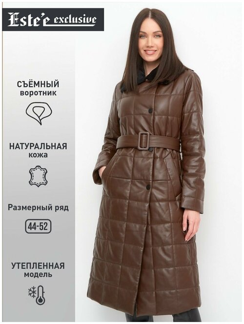 Кожаная куртка  Estee exclusive Fur&Leather, размер XL, черный