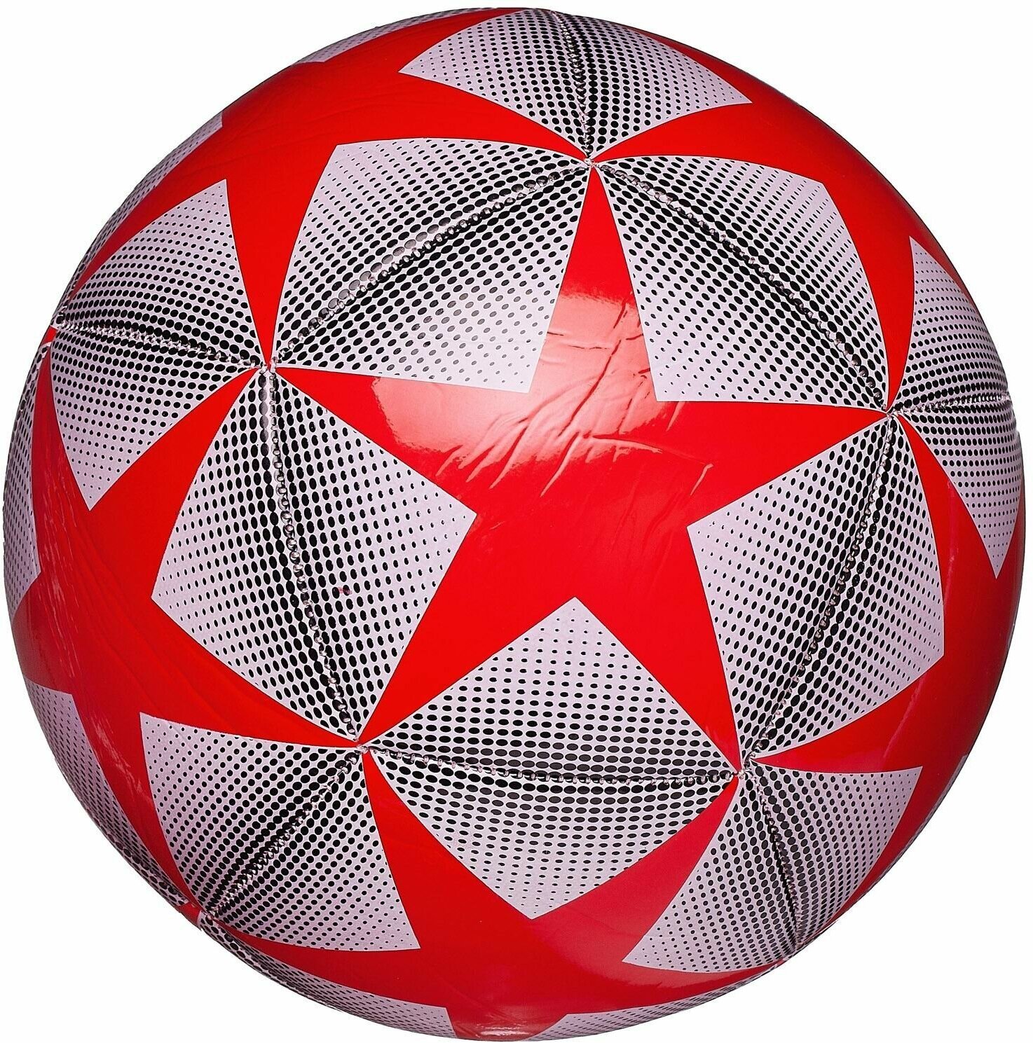 Футбольный мяч Junfa с красными звездами 22-23 см L398/красныезвезды