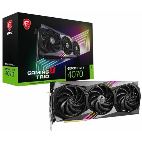 Видеокарта MSI RTX4070 GAMING X TRIO 12GB видеокарта msi rtx 3080 ti gaming x trio 12gb rtx 3080ti gam x trio 12g